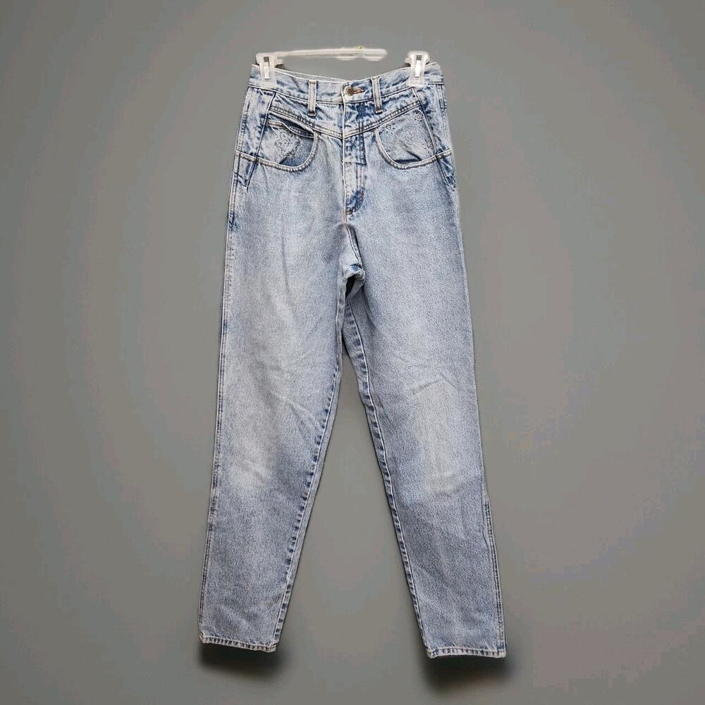 Vintage Wrangler Jeans Womens Light Wash Denim High Waist Mom Tapered Sz O 7/8